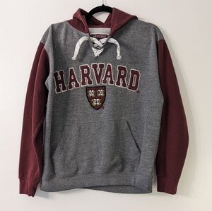 Harvard Vintage rugby / hockey lace up hoodie sweatshirt